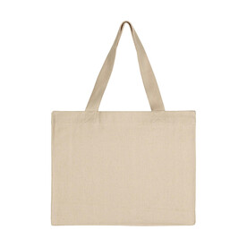 SG ACCESSORIES - BAGS Canvas Wide Shopper with Fold LH, Natural, L (42x32x12cm) bedrucken, Art.-Nr. 675570081
