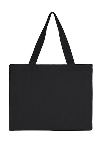 SG ACCESSORIES - BAGS Canvas Wide Shopper with Fold LH, Black, XL (49x39x12cm) bedrucken, Art.-Nr. 675571012