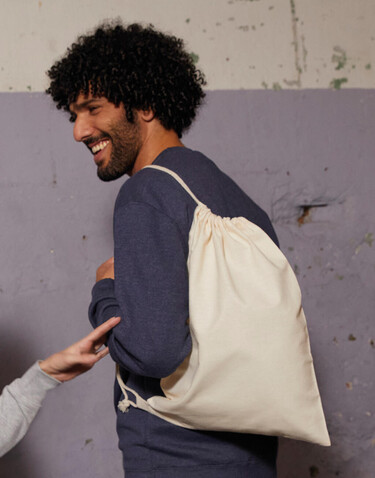 SG ACCESSORIES - BAGS Cotton Backpack Single Drawstring, Natural, One Size bedrucken, Art.-Nr. 676570080