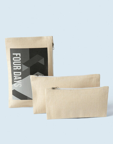 SG ACCESSORIES - BAGS Canvas Accessory Pouch, Natural, M (25x14) bedrucken, Art.-Nr. 680570082