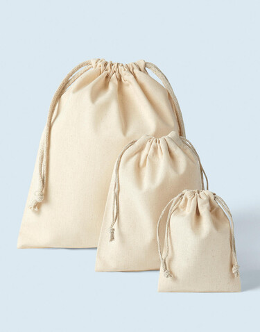 SG ACCESSORIES - BAGS Organic Cotton Stuff Bag, Natural, 2XS (10x14) bedrucken, Art.-Nr. 681570081