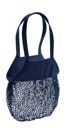 Westford Mill Organic Cotton Mesh Grocery Bag, Navy, One Size bedrucken, Art.-Nr. 682282000