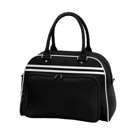 Bag Base Retro Bowling Bag, Black/White, One Size bedrucken, Art.-Nr. 685291500