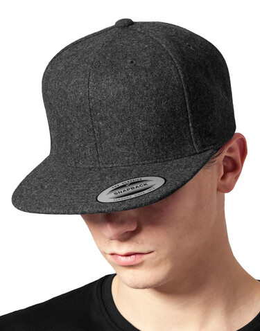 Flexfit Melton Wool Snapback, Dark Grey, One Size bedrucken, Art.-Nr. 685681280