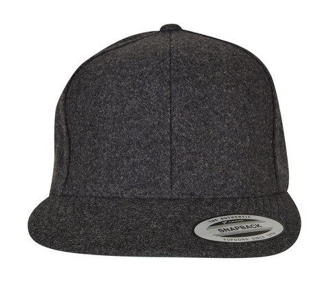 Flexfit Melton Wool Snapback, Dark Grey, One Size bedrucken, Art.-Nr. 685681280