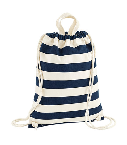 Westford Mill Nautical Gymsac, Natural/Navy, One Size bedrucken, Art.-Nr. 688280600
