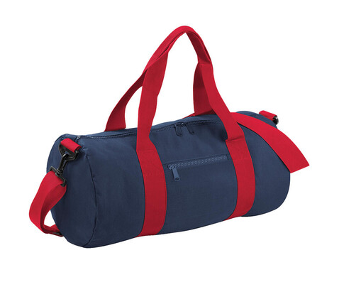 Bag Base Original Barrel Bag, French Navy/Classic Red, One Size bedrucken, Art.-Nr. 692292360