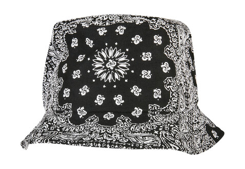 Flexfit Bandana Print Bucket Hat, Black, One Size bedrucken, Art.-Nr. 692681010