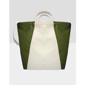 SG ACCESSORIES - BAGS Kiyomi Satin + Velvet Tote Bag, Natural/Olive Green, One Size bedrucken, Art.-Nr. 693570650