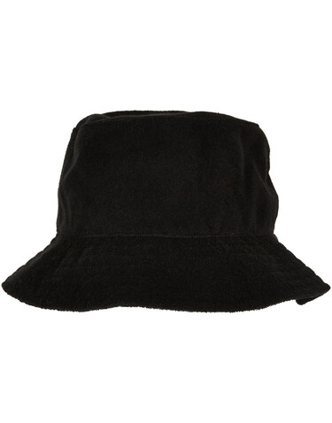 Flexfit Frottee Bucket Hat, Black, One Size bedrucken, Art.-Nr. 694681010