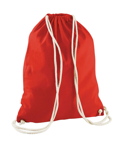 Westford Mill Cotton Gymsac, Bright Red, One Size bedrucken, Art.-Nr. 698284070