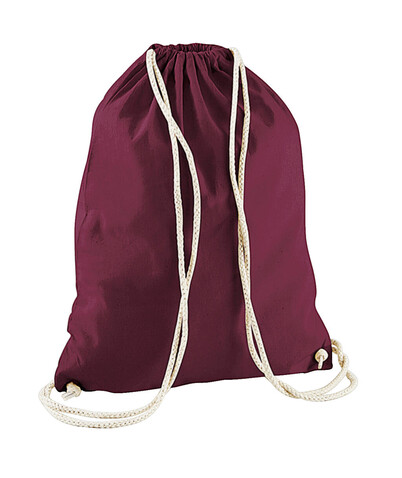 Westford Mill Cotton Gymsac, Burgundy, One Size bedrucken, Art.-Nr. 698284480