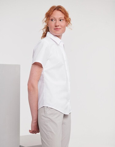 Russell Europe Ladies` Classic Oxford Shirt, Oxford Blue, L (40) bedrucken, Art.-Nr. 701003265
