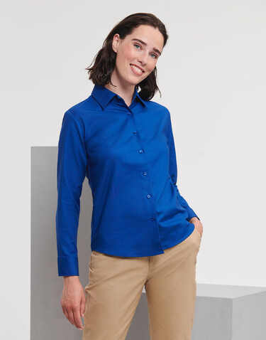 Russell Europe Ladies` Classic Oxford Shirt LS, Oxford Blue, S (36) bedrucken, Art.-Nr. 702003263