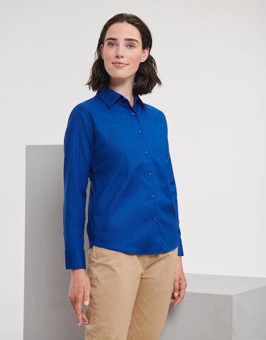 Russell Europe Ladies` Classic Oxford Shirt LS, Bright Royal, M (38) bedrucken, Art.-Nr. 702003064