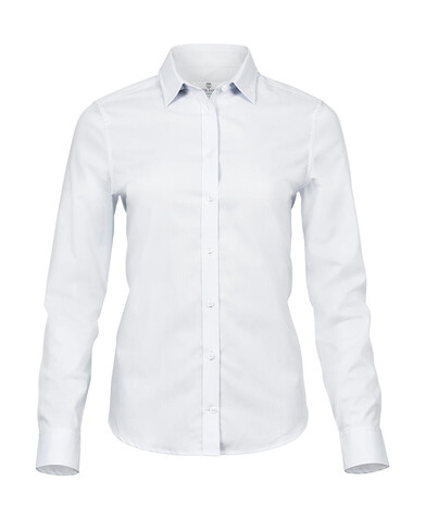 Tee Jays Ladies` Stretch Luxury Shirt, White, XS bedrucken, Art.-Nr. 702540002