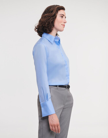 Russell Europe Ladies` Ultimate Non-iron Shirt LS, White, M (38) bedrucken, Art.-Nr. 706000004