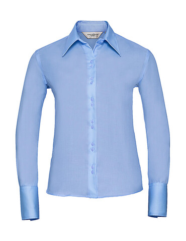 Russell Europe Ladies` Ultimate Non-iron Shirt LS, Bright Sky, 4XL (48) bedrucken, Art.-Nr. 706003109