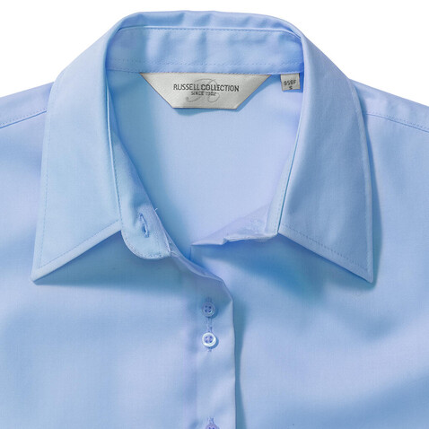 Russell Europe Ladies` Ultimate Non-iron Shirt LS, Bright Sky, XL (42) bedrucken, Art.-Nr. 706003106