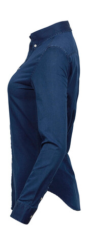 Tee Jays Ladies` Casual Twill Shirt, Indigo, M bedrucken, Art.-Nr. 706543184