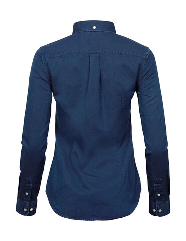 Tee Jays Ladies` Casual Twill Shirt, Indigo, L bedrucken, Art.-Nr. 706543185