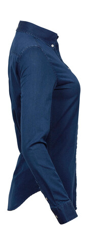 Tee Jays Ladies` Casual Twill Shirt, Indigo, L bedrucken, Art.-Nr. 706543185