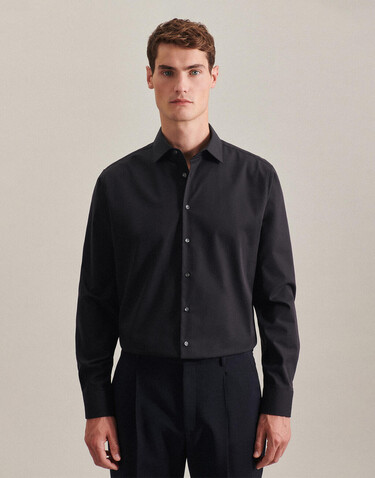 Seidensticker Seidensticker Slim Fit 1/1 Business Kent, Mid Blue, 42 bedrucken, Art.-Nr. 708203156