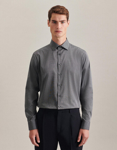 Seidensticker Seidensticker Slim Fit 1/1 Business Kent, Mid Blue, 40 bedrucken, Art.-Nr. 708203154