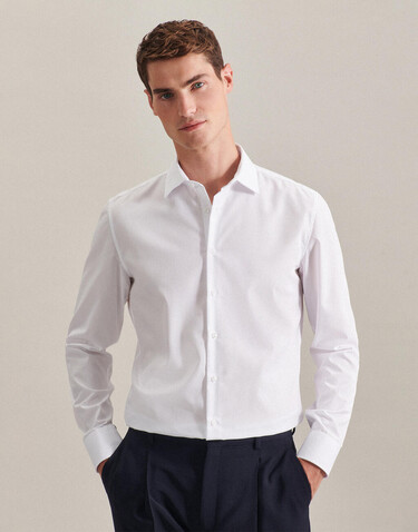 Seidensticker Seidensticker Slim Fit 1/1 Business Kent, Mid Blue, 38 bedrucken, Art.-Nr. 708203152