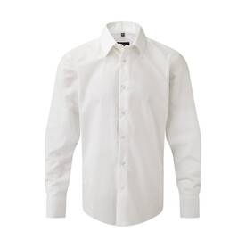 Russell Europe Oxford Shirt LS, White, S bedrucken, Art.-Nr. 710000003