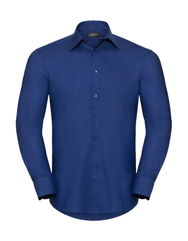 Russell Europe Oxford Shirt LS, Bright Royal, 4XL bedrucken, Art.-Nr. 710003069