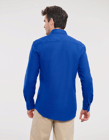 Russell Europe Oxford Shirt LS, Bright Royal, 2XL bedrucken, Art.-Nr. 710003067