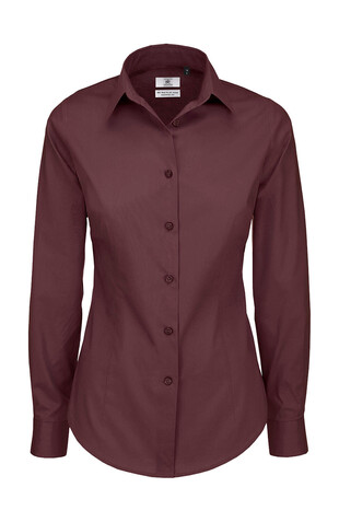 B &amp; C Black Tie LSL/women Poplin Shirt, Luxurious Red, XS bedrucken, Art.-Nr. 712424322