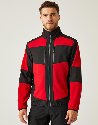 Regatta E-Volve 2-Layer Softshell Jacket, Ash/Black, M bedrucken, Art.-Nr. 715171594
