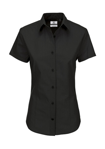 B &amp; C Ladies` Heritage Poplin Shirt - SWP44, Black, 4XL bedrucken, Art.-Nr. 715421019