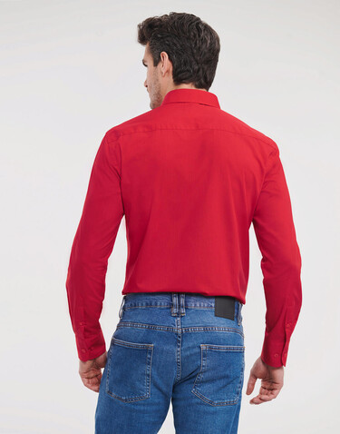 Russell Europe Tailored Poplin Shirt LS, Classic Red, 3XL bedrucken, Art.-Nr. 717004018