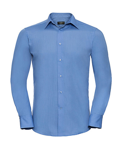 Russell Europe Tailored Poplin Shirt LS, White, 4XL bedrucken, Art.-Nr. 717000009