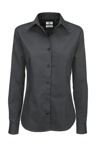 B &amp; C Sharp LSL/women Twill Shirt, Dark Grey, 2XL bedrucken, Art.-Nr. 718421287