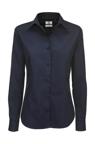 B &amp; C Sharp LSL/women Twill Shirt, Navy, XS bedrucken, Art.-Nr. 718422002
