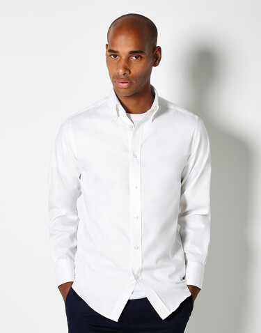 Kustom Kit Tailored Fit Premium Oxford Shirt, Light Blue, M bedrucken, Art.-Nr. 720113212