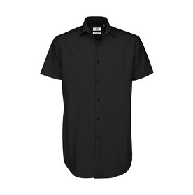 B &amp;amp; C Black Tie SSL/men Poplin Shirt, Black, S bedrucken, Art.-Nr. 723421013