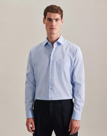 Seidensticker Seidensticker Regular Fit 1/1 Business Kent, Dark Blue, 39 bedrucken, Art.-Nr. 724202081