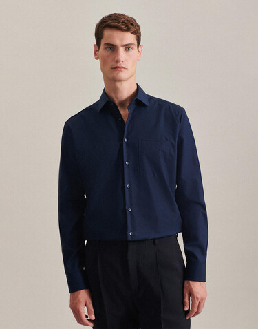 Seidensticker Seidensticker Regular Fit 1/1 Business Kent, Black, 46 bedrucken, Art.-Nr. 724201018