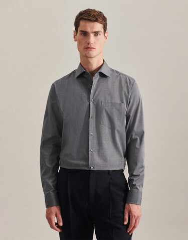 Seidensticker Seidensticker Regular Fit 1/1 Business Kent, Black, 49 bedrucken, Art.-Nr. 725201011