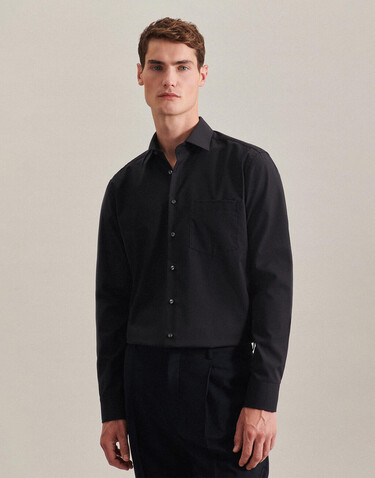 Seidensticker Seidensticker Regular Fit 1/1 Business Kent, Black, 49 bedrucken, Art.-Nr. 725201011