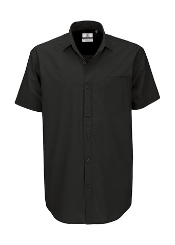 B &amp; C Heritage SSL/men Poplin Shirt, Black, S bedrucken, Art.-Nr. 725421013