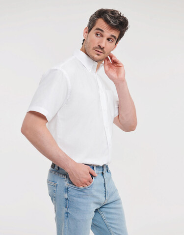 Russell Europe Oxford Shirt, Oxford Blue, M bedrucken, Art.-Nr. 731003262