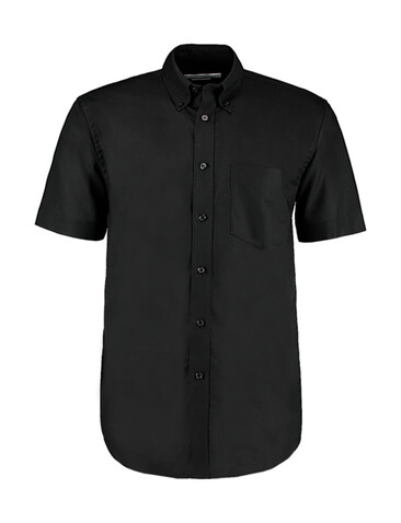Kustom Kit Classic Fit Workwear Oxford Shirt SSL, Black, L bedrucken, Art.-Nr. 731111015