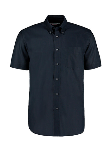 Kustom Kit Classic Fit Workwear Oxford Shirt SSL, French Navy, XL bedrucken, Art.-Nr. 731112017