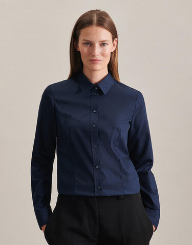 Seidensticker Seidensticker Regular Fit 1/1 Kent Women, Dark Blue, 44 bedrucken, Art.-Nr. 744202086